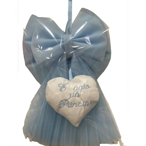 Coccarda fiocco azzurro