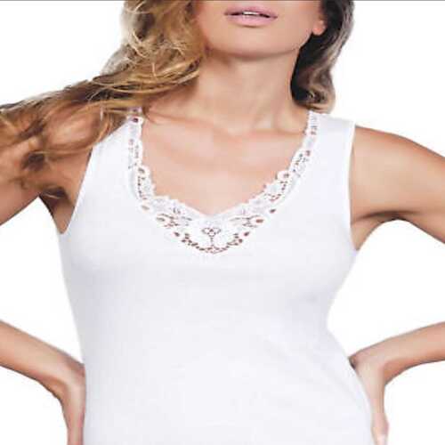 2 Maglie intime spalla larga donna lana/cotone