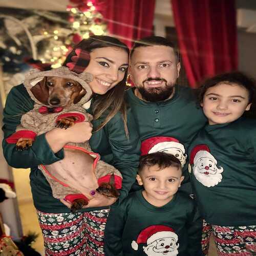 Pigiami famiglia natale verde