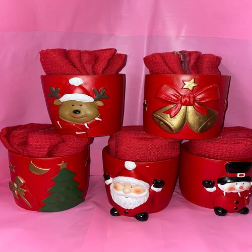 Barattolo in ceramica con 3 strofinacci. PROMO!!