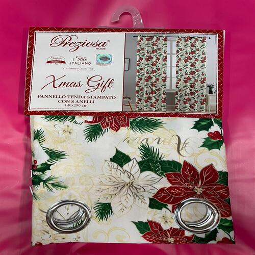 Pannello Tenda natalizia con 8 anelli.