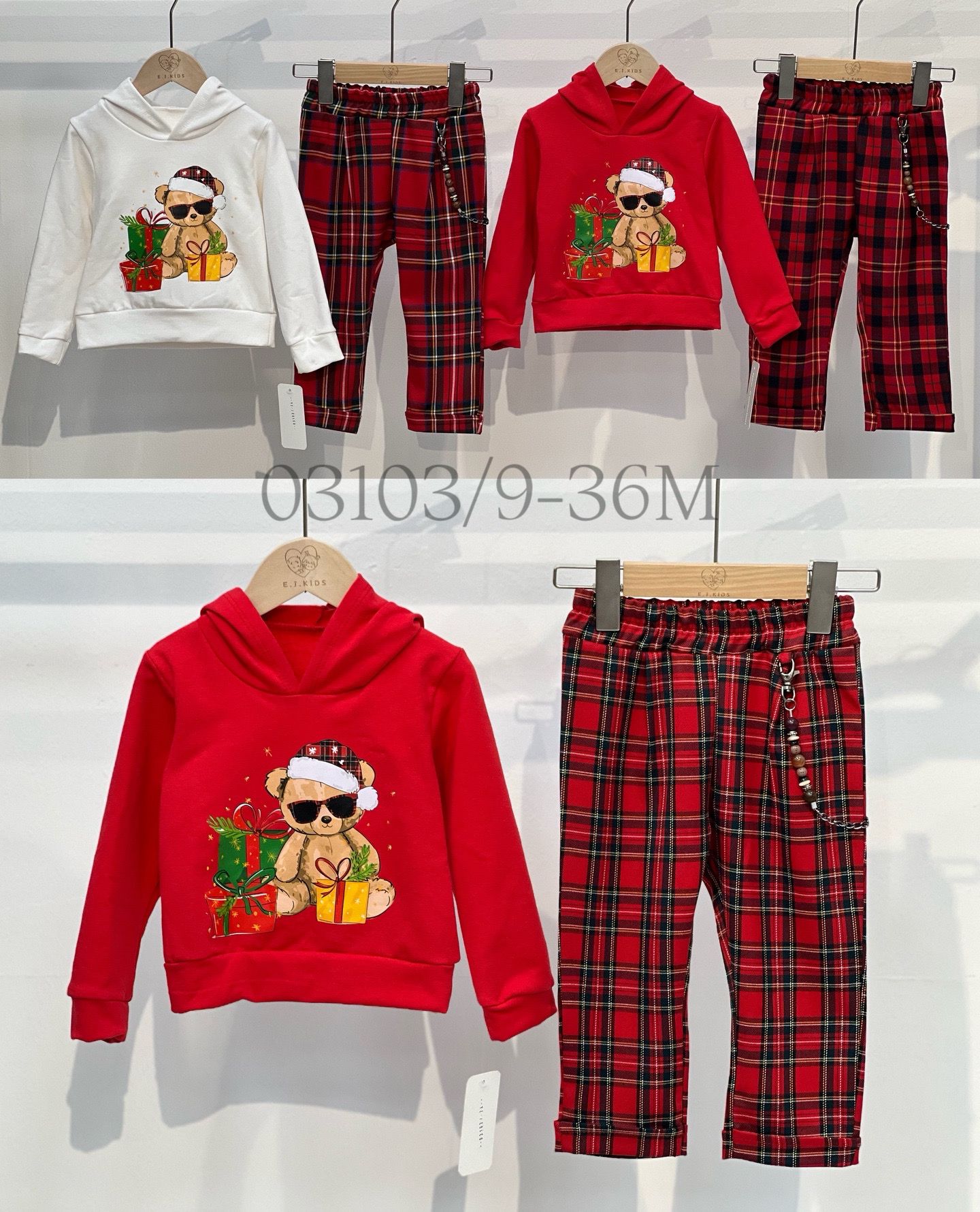 Completo rosso bimbo teddy