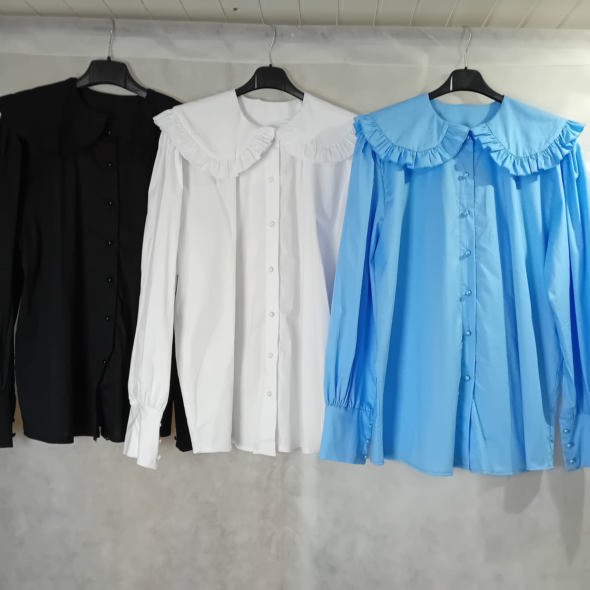 Camice in cotone modello collettone