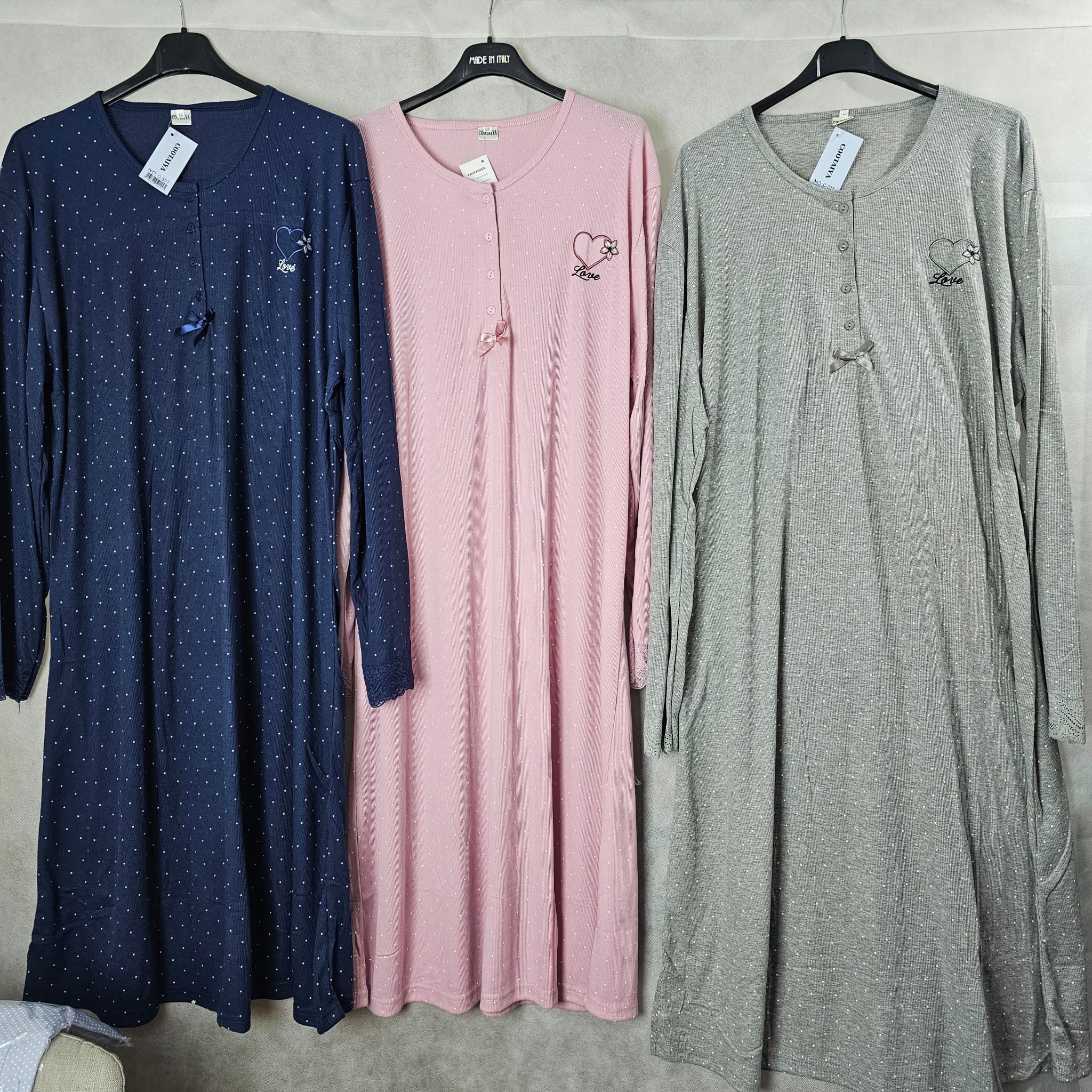 Camice da notte cotone costina oversize