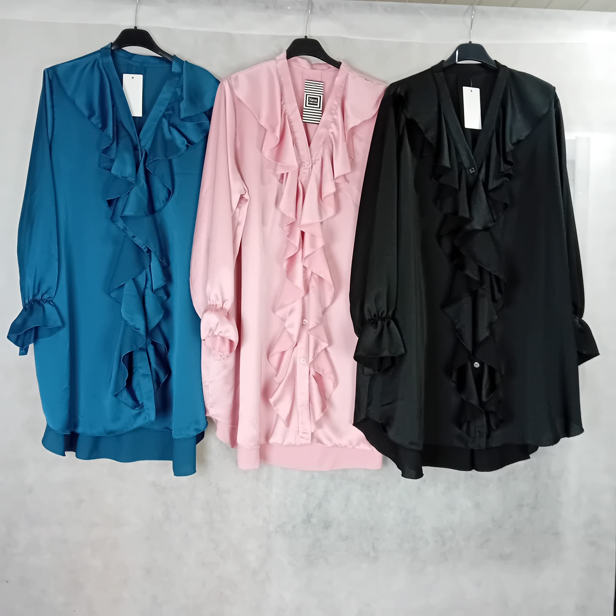 Camicia in raso saten vola'