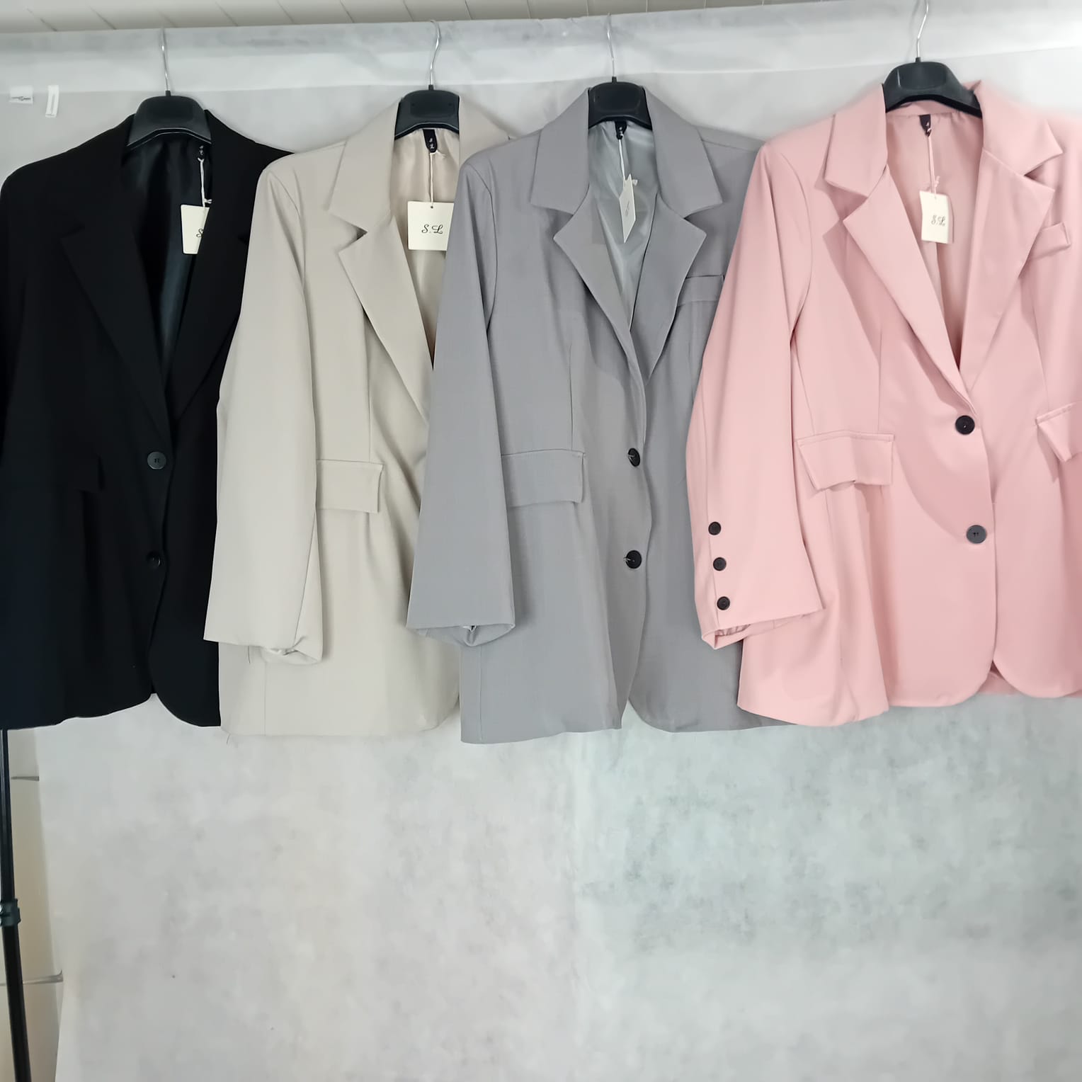 Giacca trapezio foderata con spalline