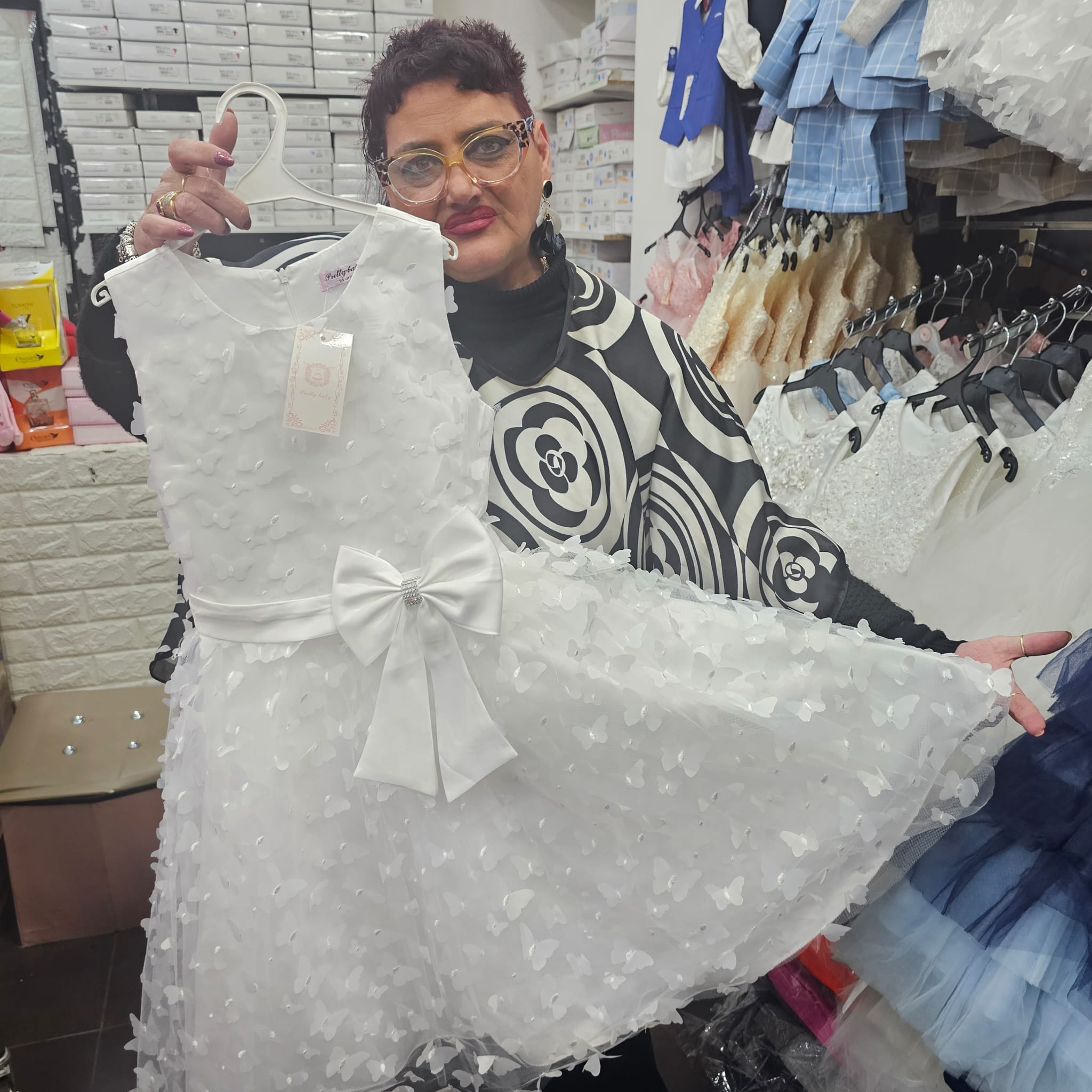 Vestito cerimonia farfalla tulle