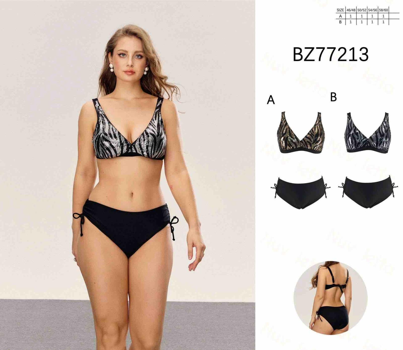 Costume 2 pezzi coppe payette zebrato