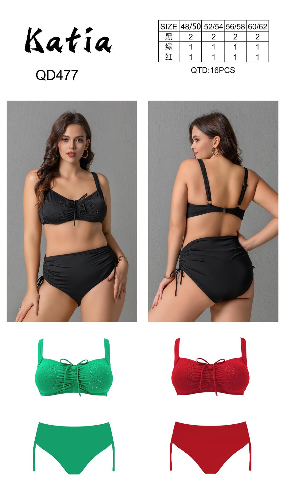 Costume vita altissima 2 pezzi con brillantini seno