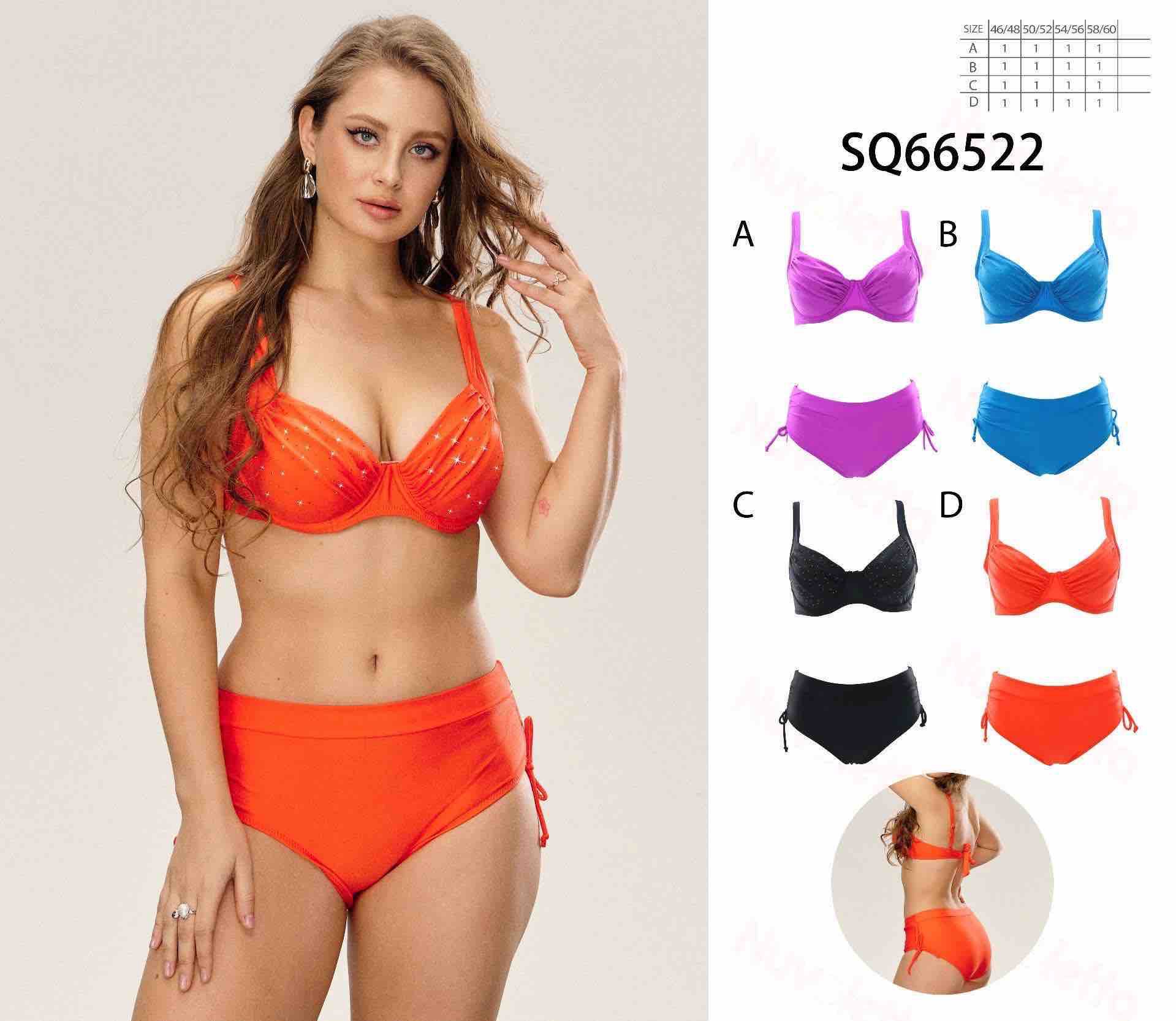 Costume 2 pezzi vita alta con coppe sfoderabile e stecche con brillantini