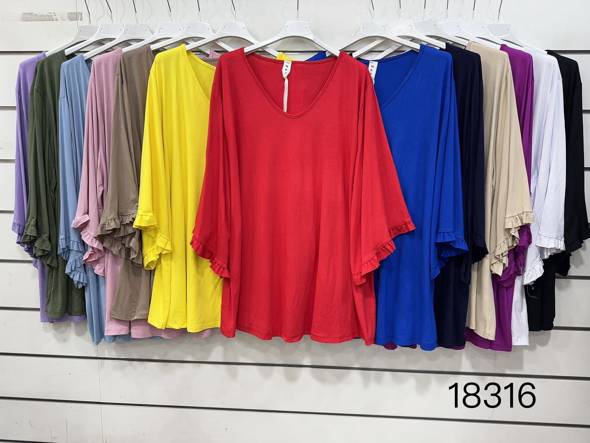 Maglie in viscosa con riccio alla manica