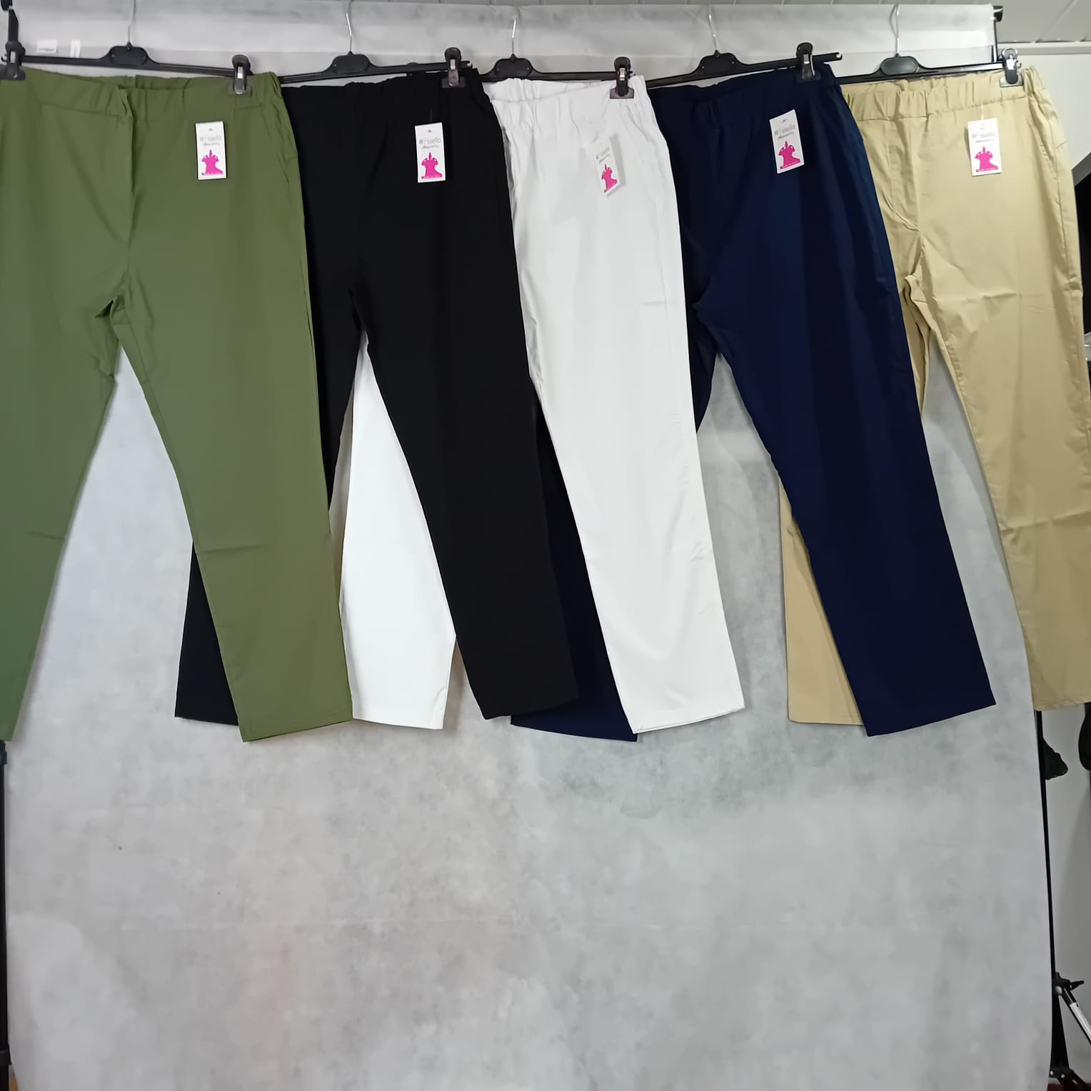 Pantaloni moda rossella modello liu jo 95%viscosa nostra produzione