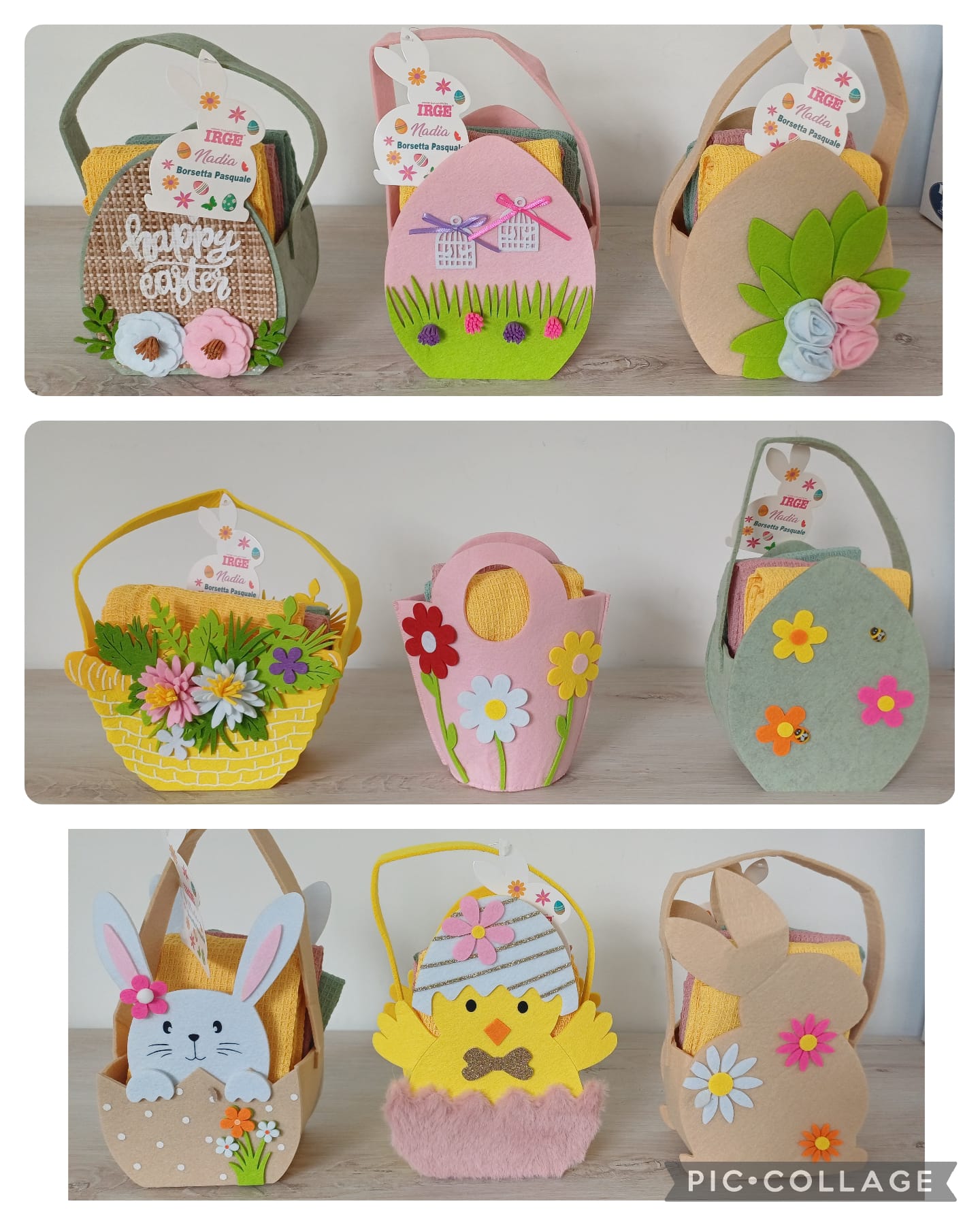 3 Cestini con strofinacci