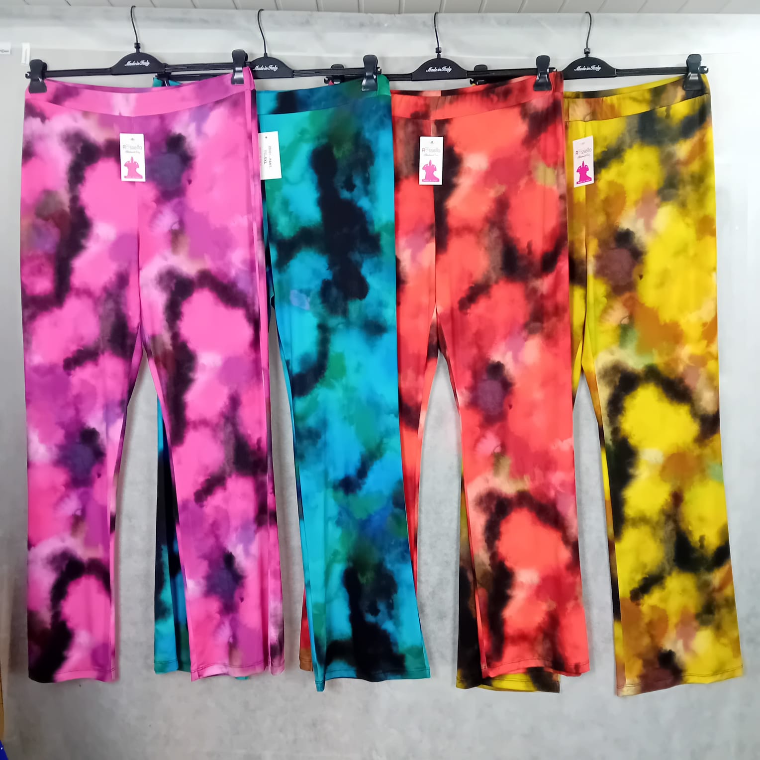 Pantalone in 95% viscosa di produzione moda rossella fantasia