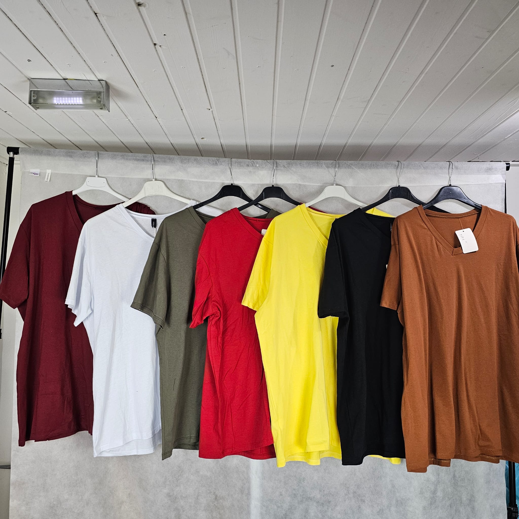 Schirt scollo a v puro cotone basic