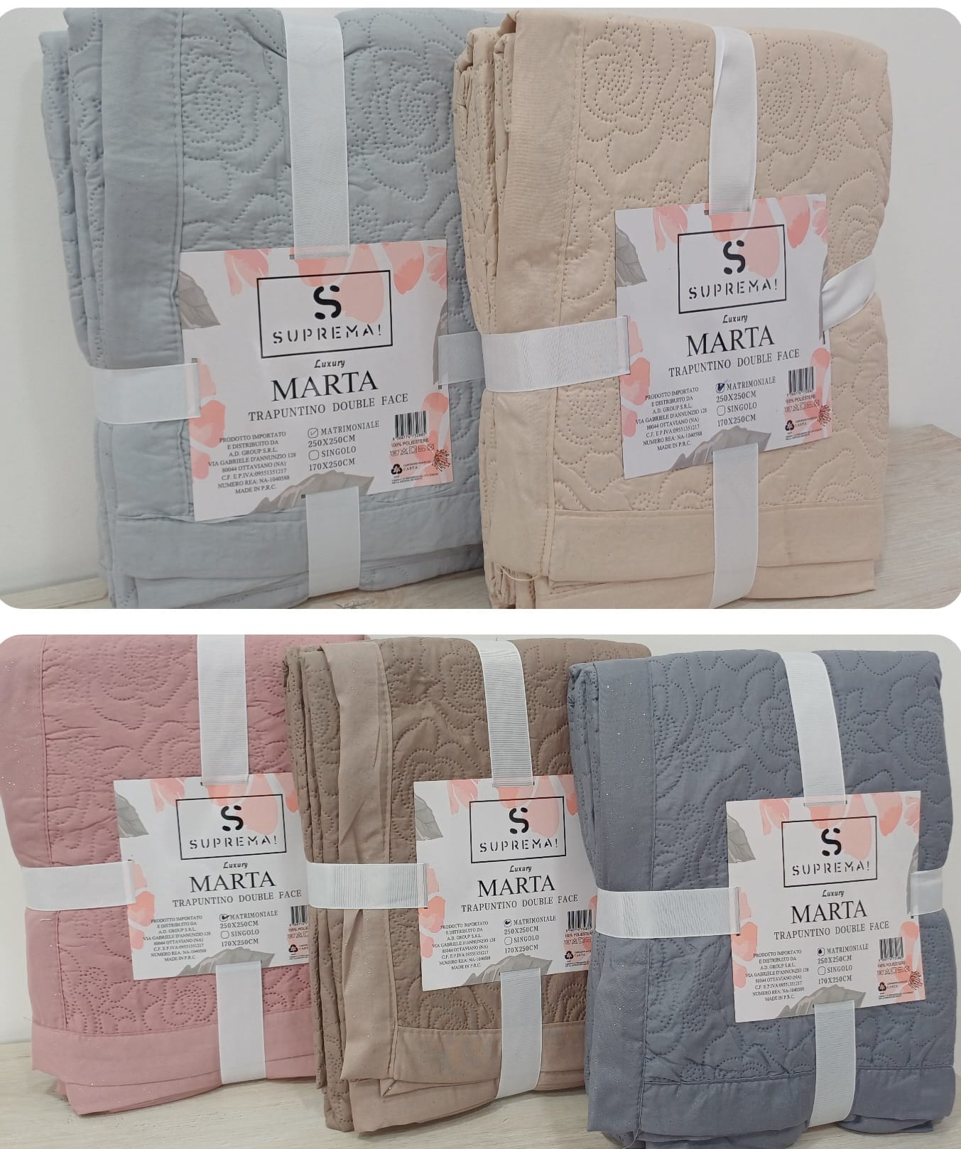 Trapuntino singolo con fascia glitter