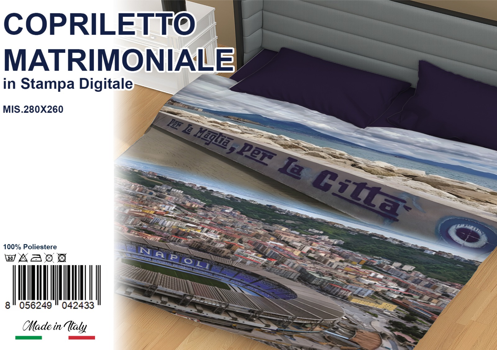 Copriletto napoli digitale