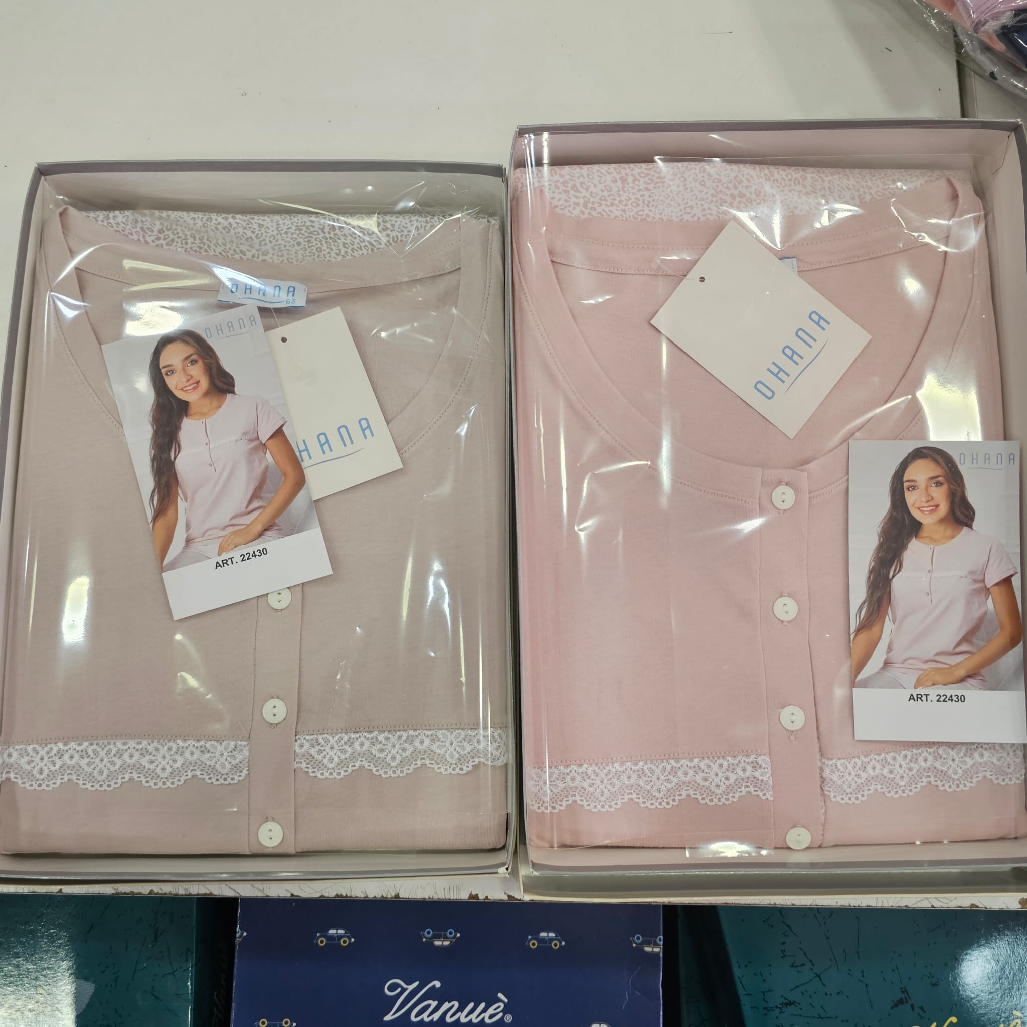 Pigiama oversize merletto bottoni pantalone fantasia maculato ohana