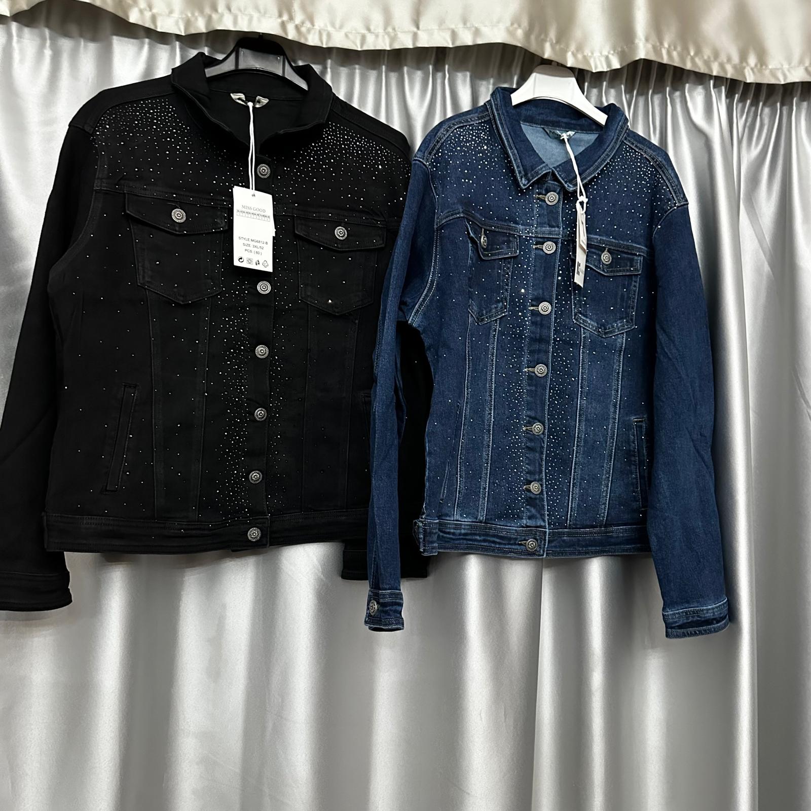 Giubbini jeans strass oversize