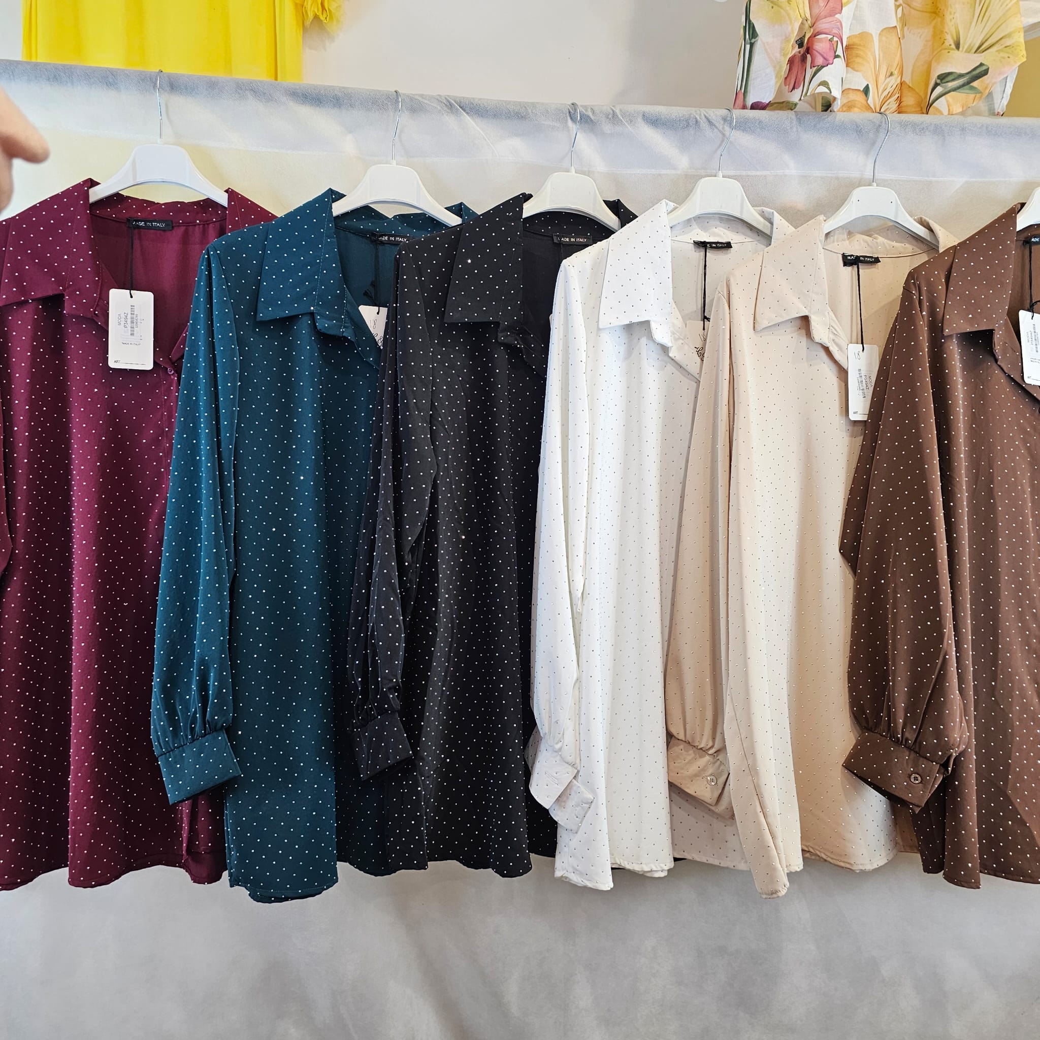 Camicia in viscosa brillantini