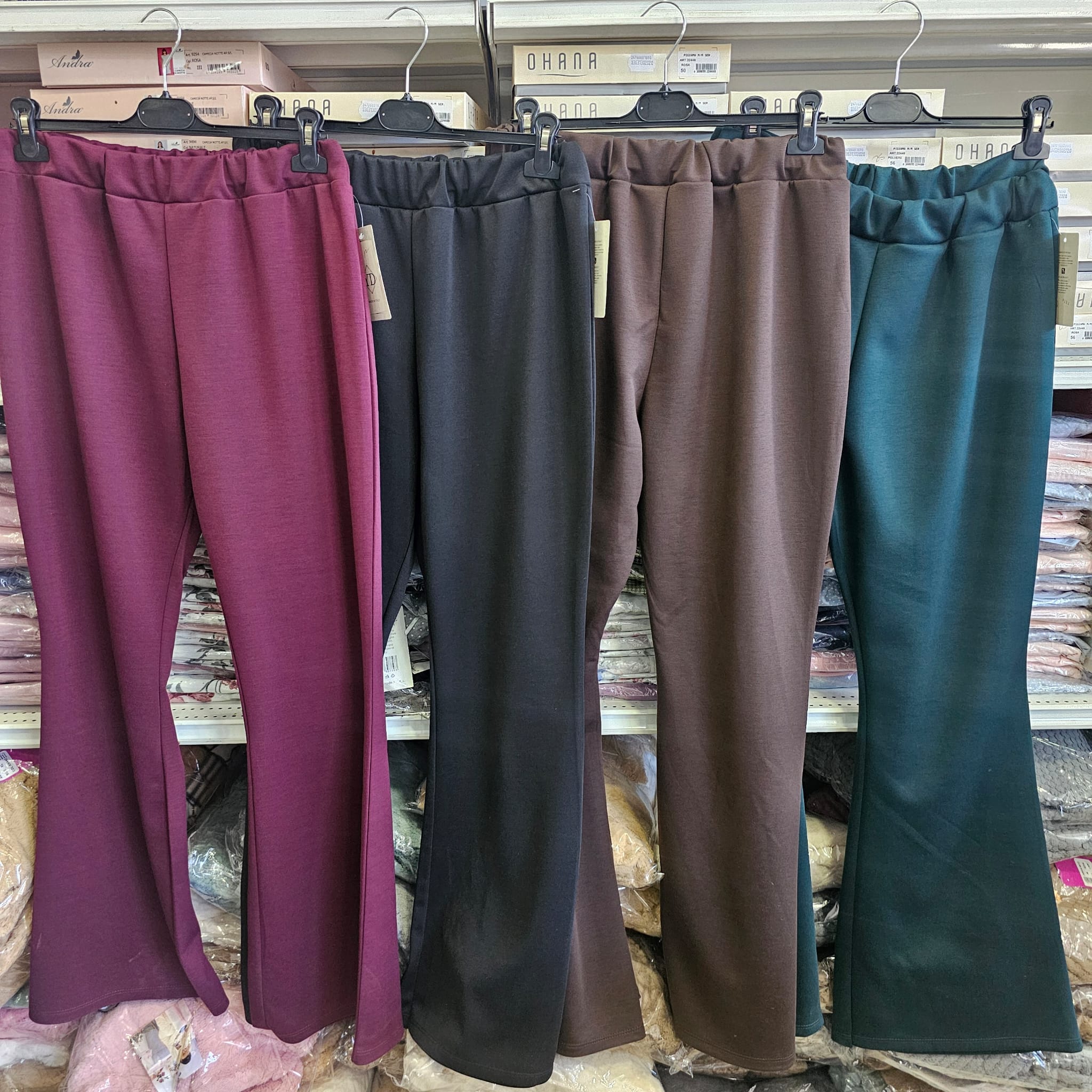 Pantaloni zampa tecno