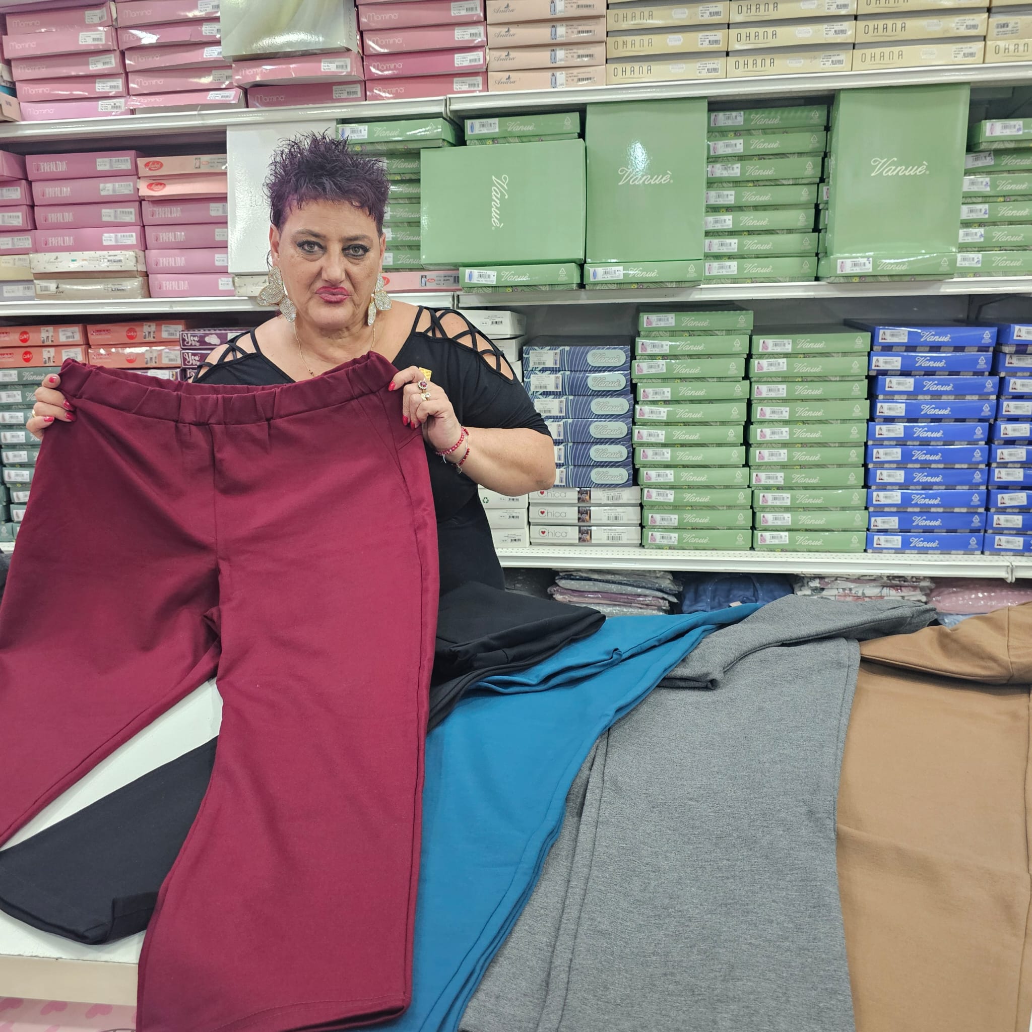 Pantalone zampa moda rossella punto Milano