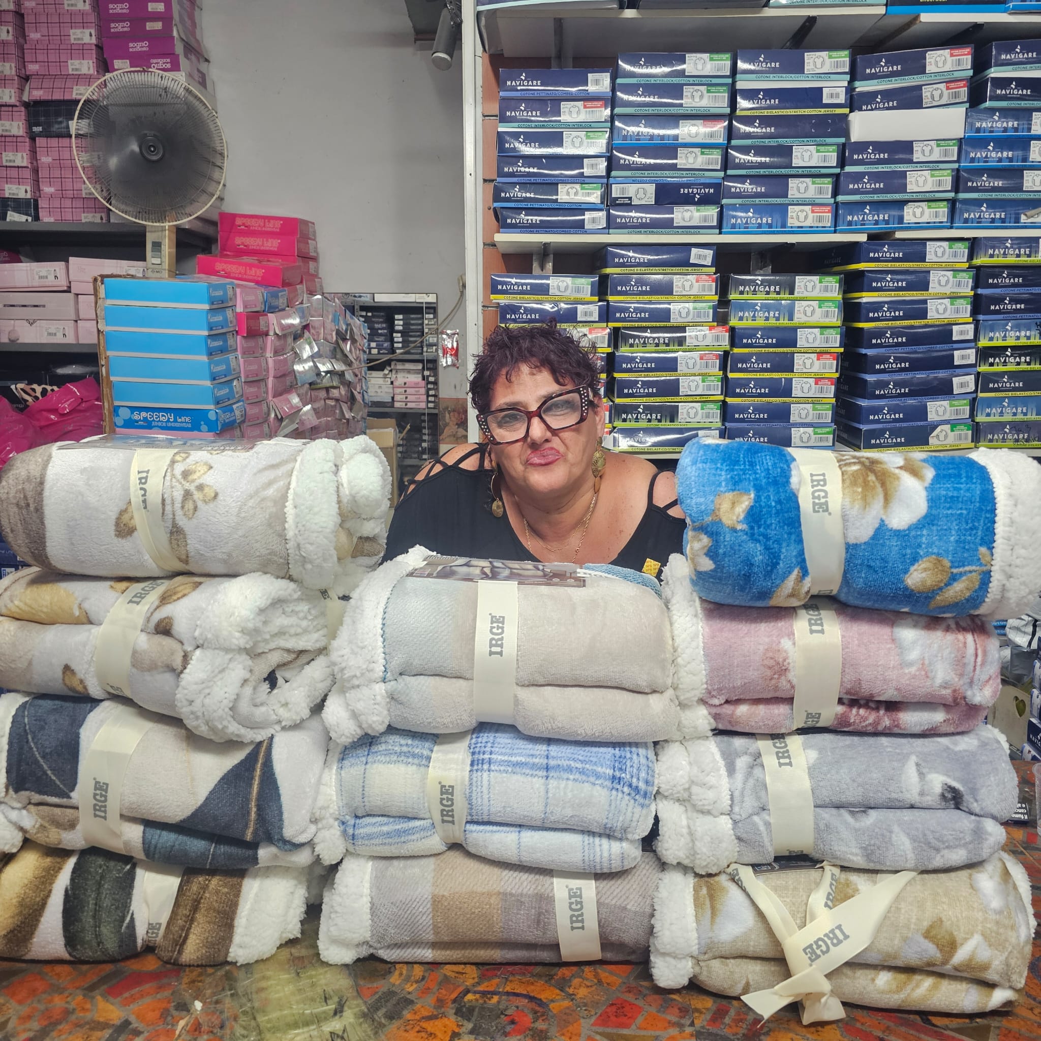 plaid piazzato irge 160x 210 in pelliccia/ciniglia