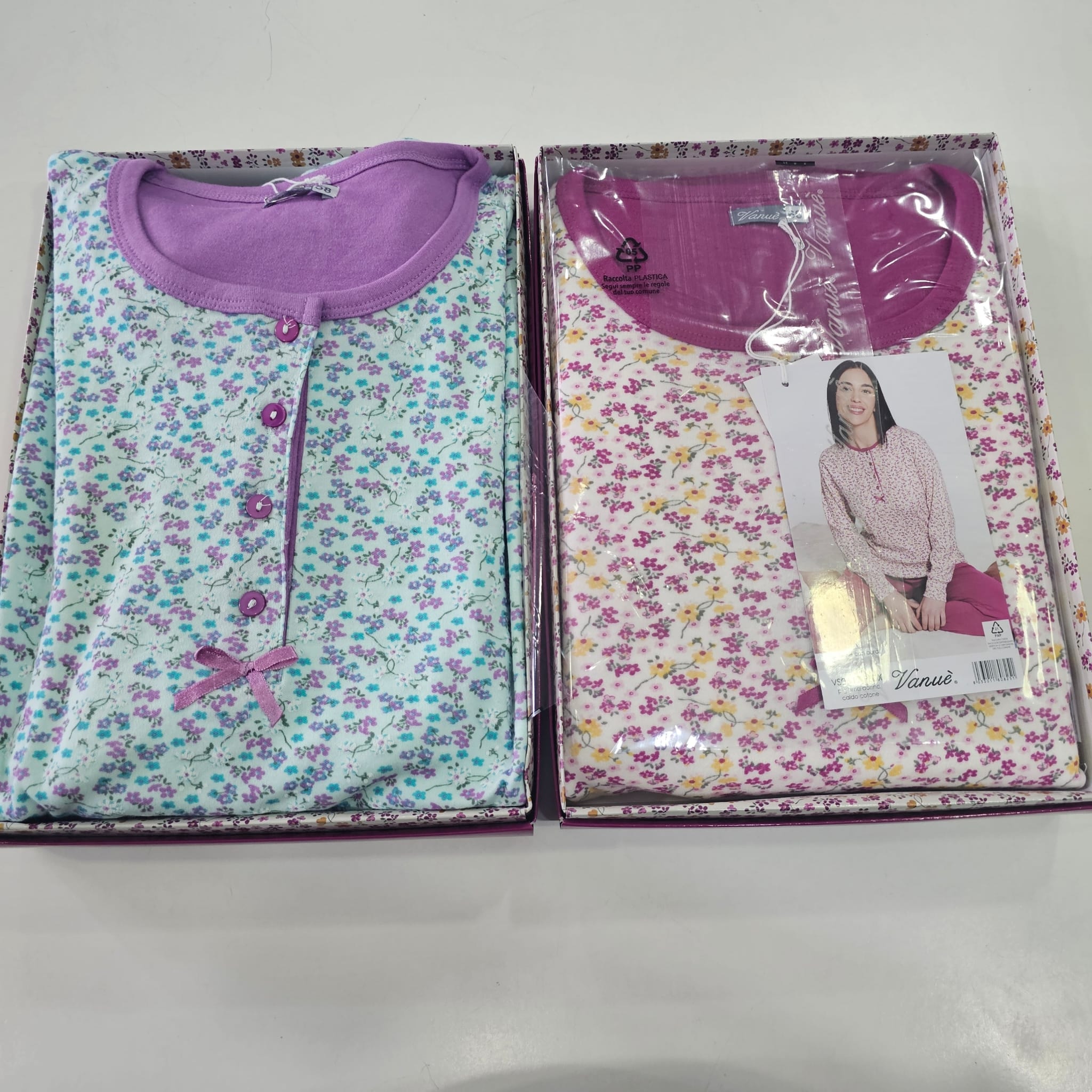 Pigiama vanue chiuso fiorellini caldo cotone