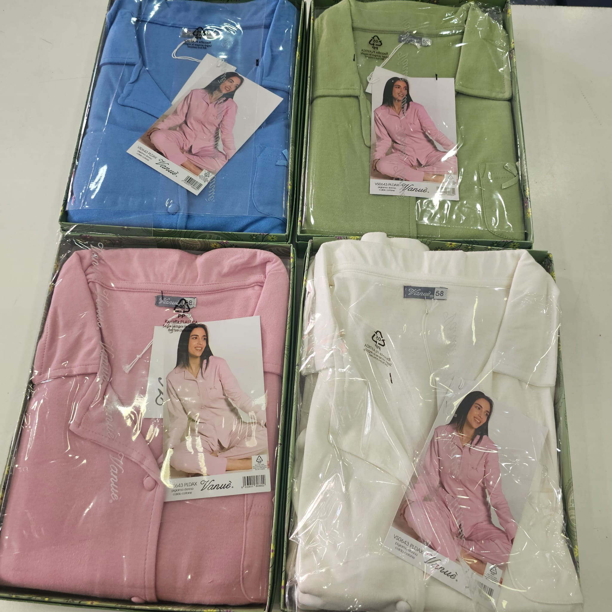 Pigiama vanue aperto collo camicia caldo cotone