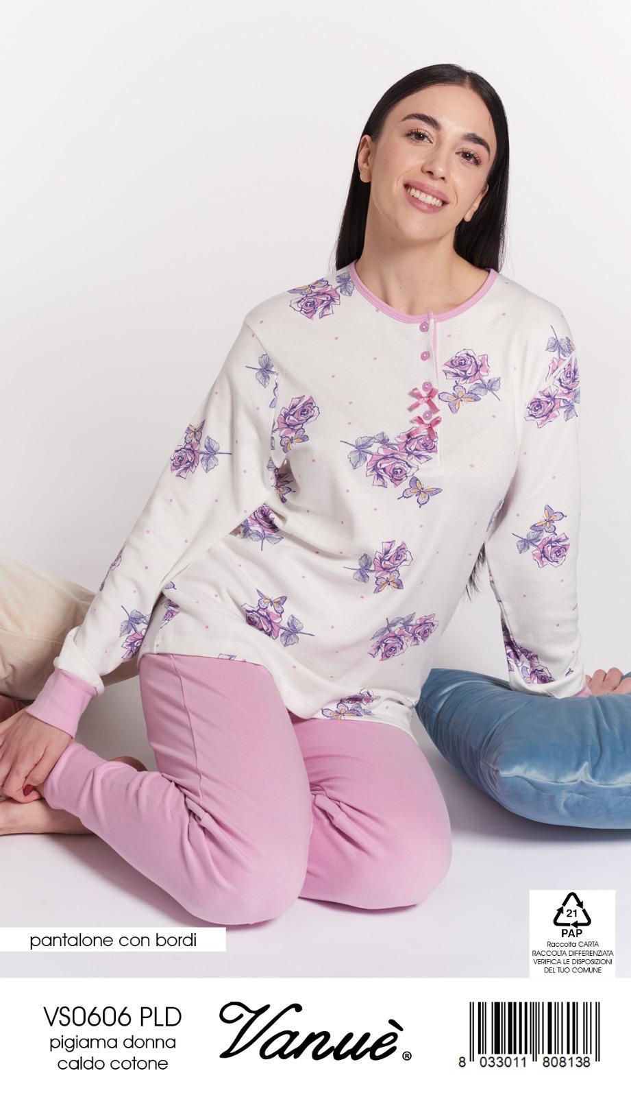 Pigiama donna cotone caldo vanue art.606