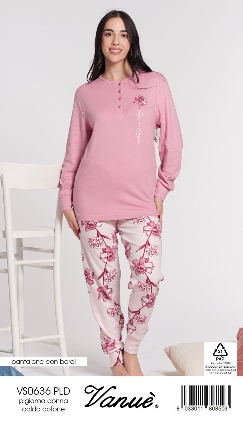 Pigiama donna cotone caldo vanue art.636
