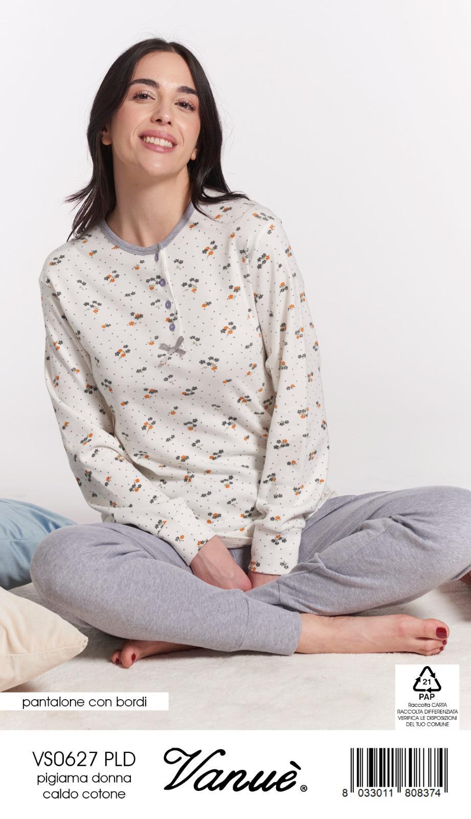 Pigiama donna cotone caldo vanue art.627