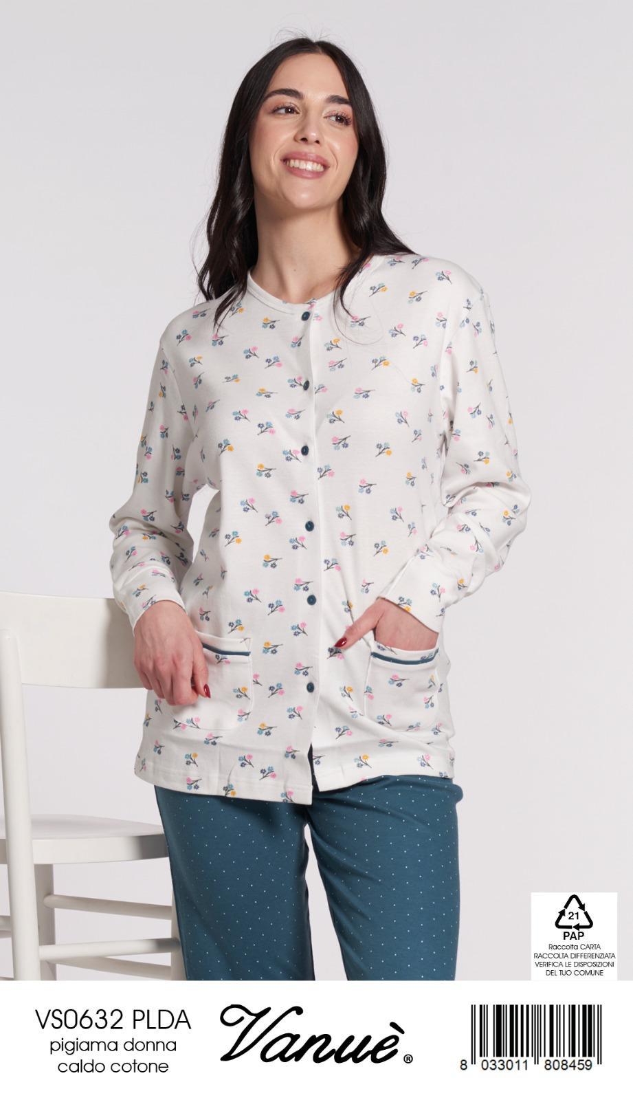 Pigiama donna cotone caldo vanue art.632