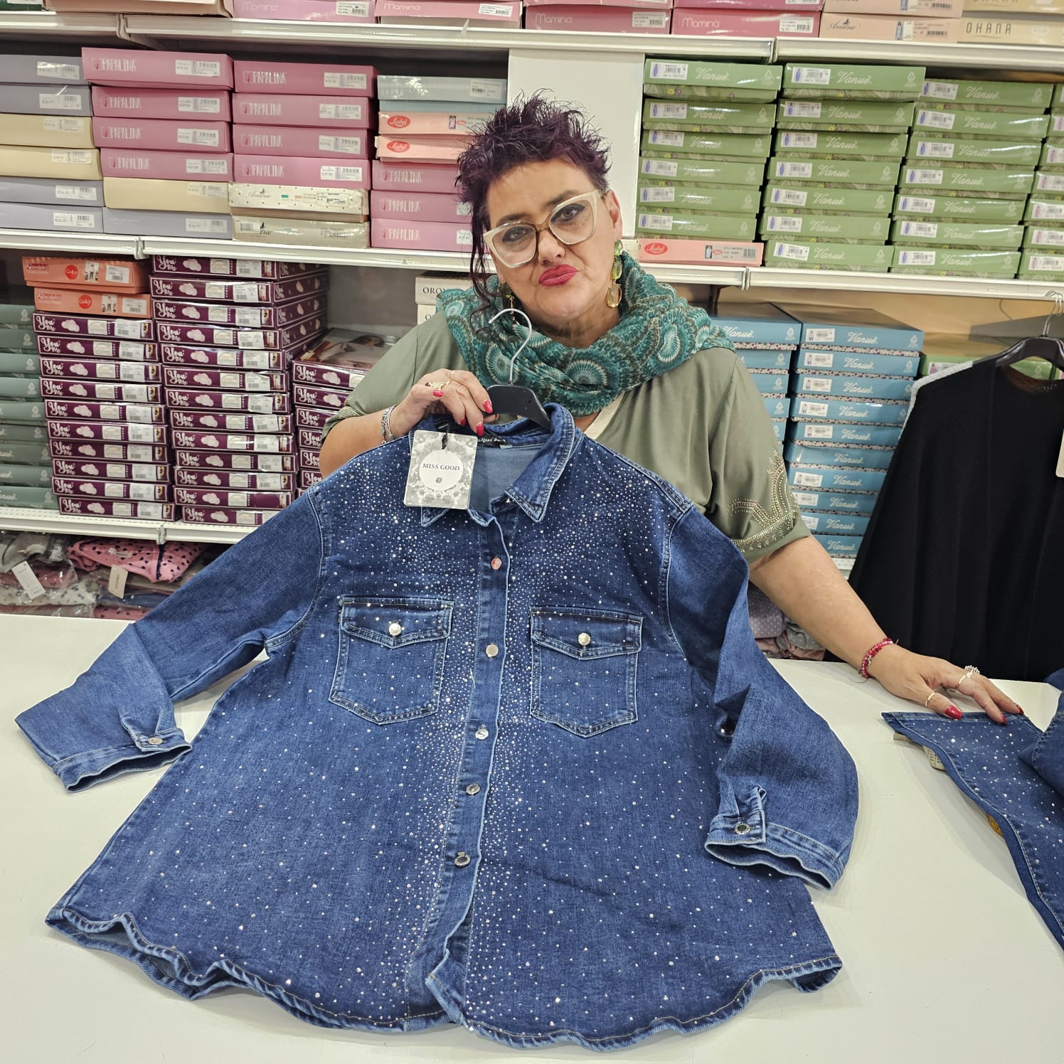 Camicia/ jeans polvere di stelle oversize