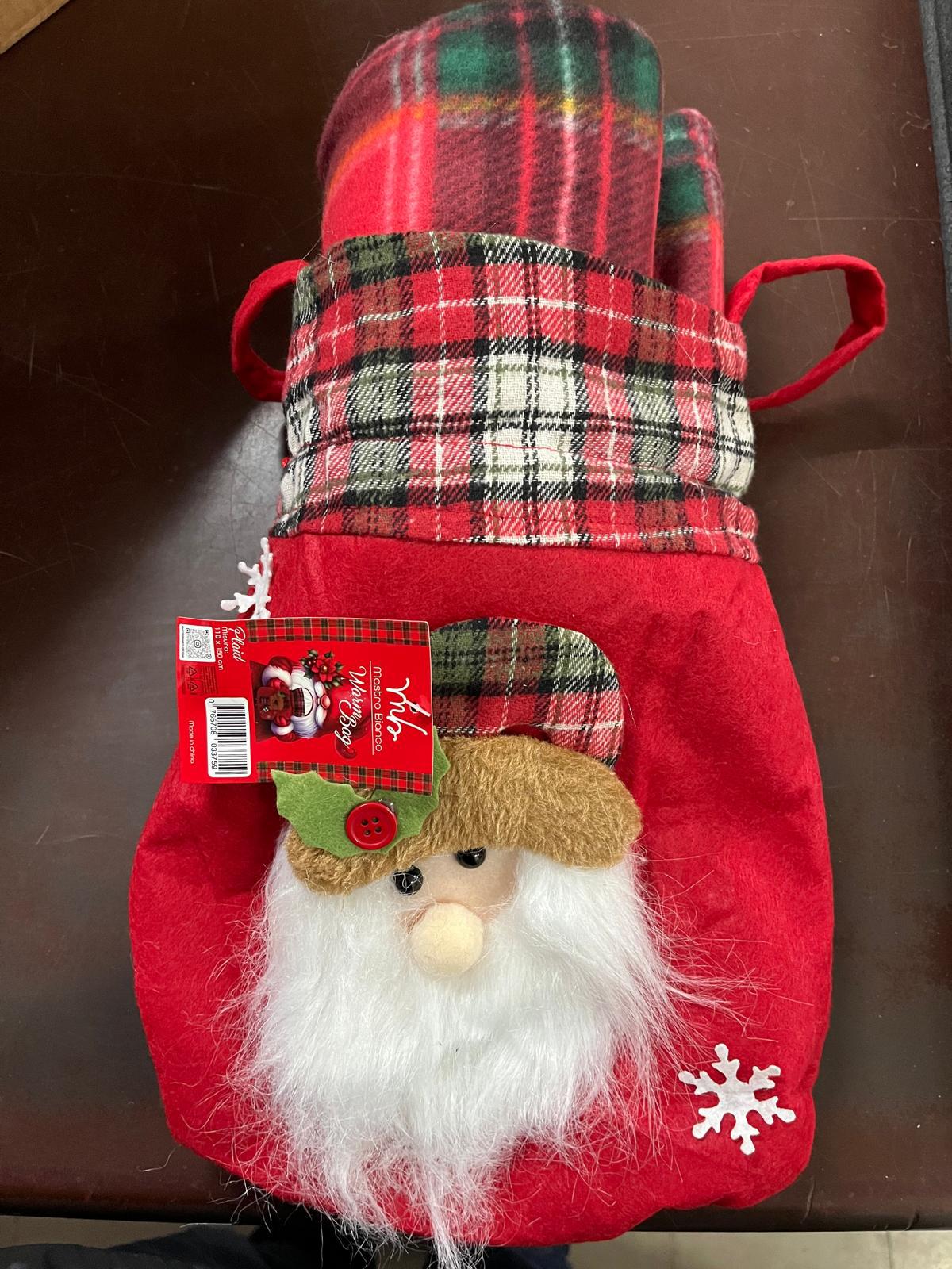 Sacchetto in feltro con plaid singolo in pile