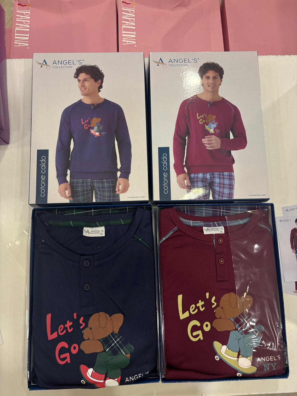 Pigiama uomo cotone caldo angel's teddy let's go