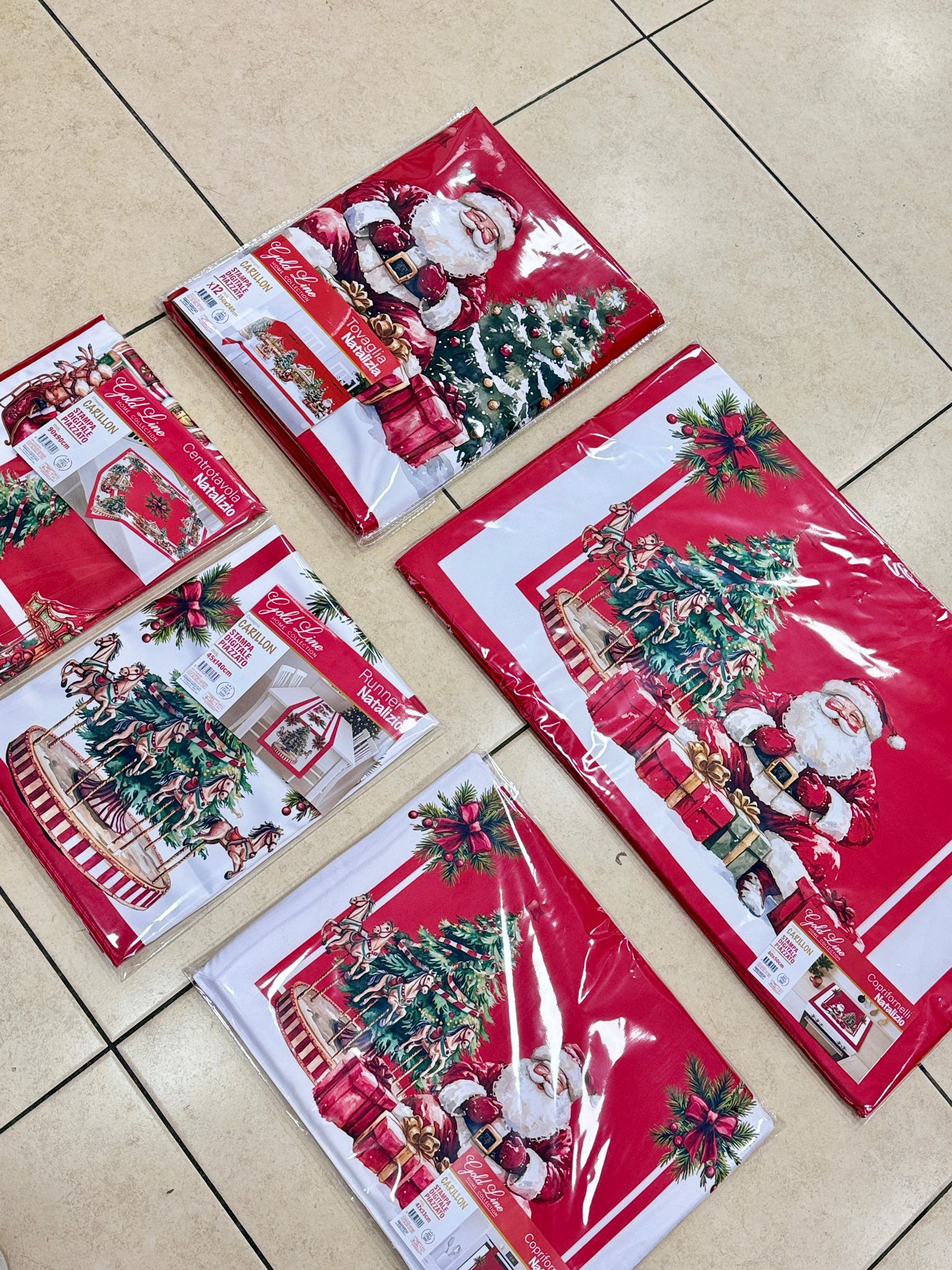 Runner digitale babbo natale misura 45x100