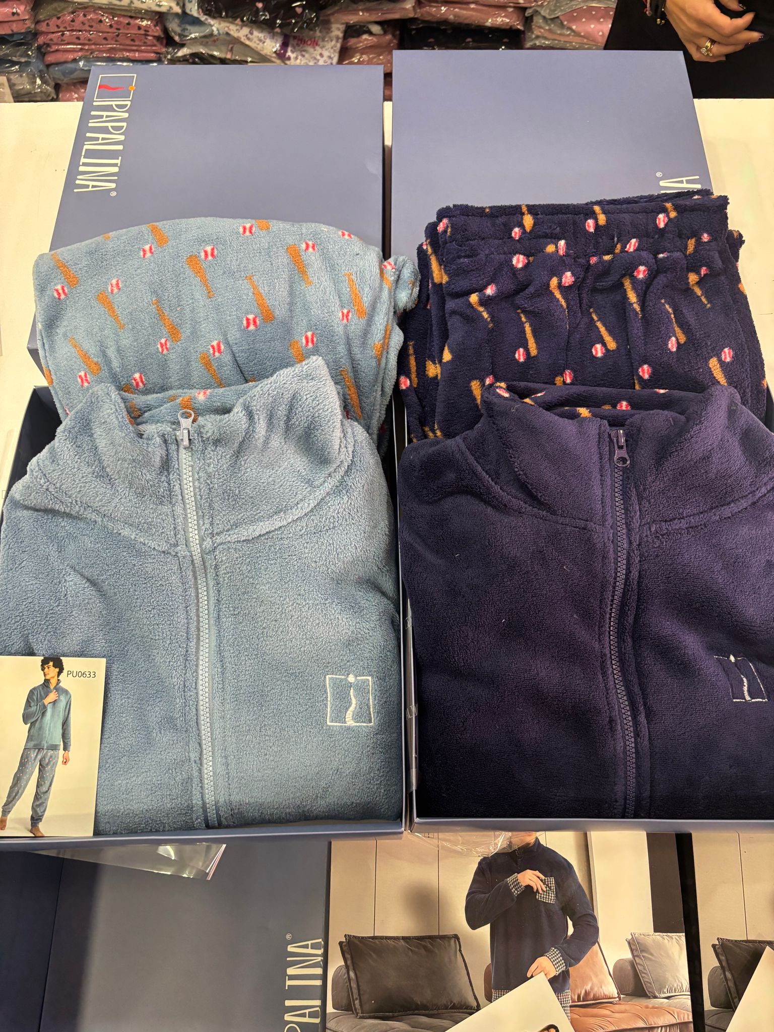 Pigiama papalina dettaglio mazza basebool coral