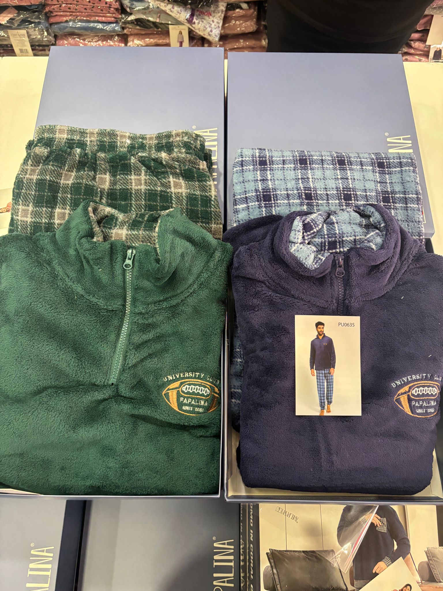 Pigiama coral papalina quadri pantalone