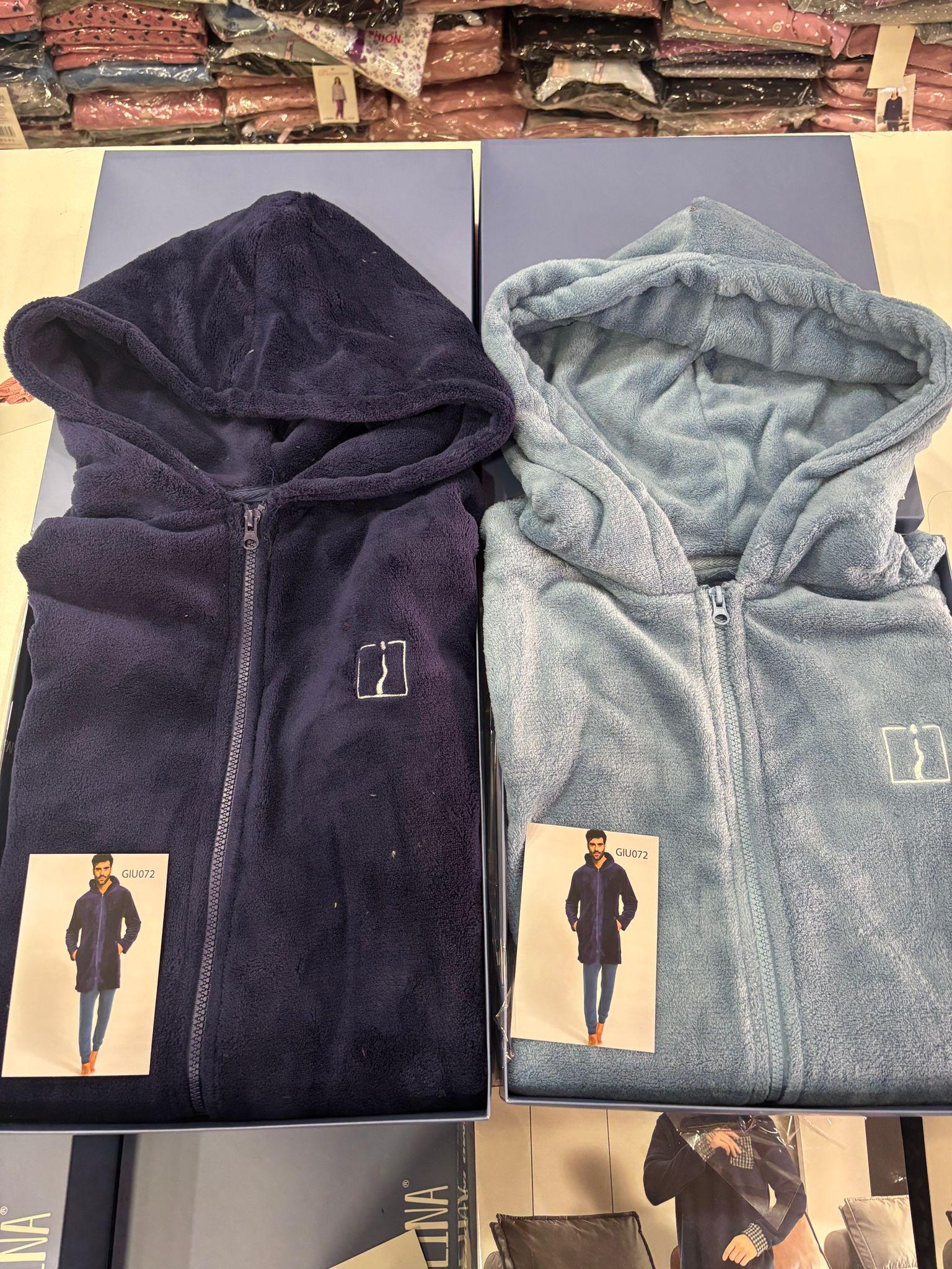 Vestaglia coral cappuccio papalina uomo