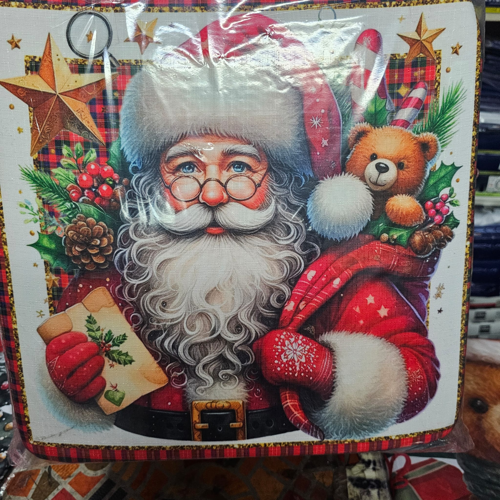 Cuscini per sedie natalizi digitali babbo natale/teddy con elastico