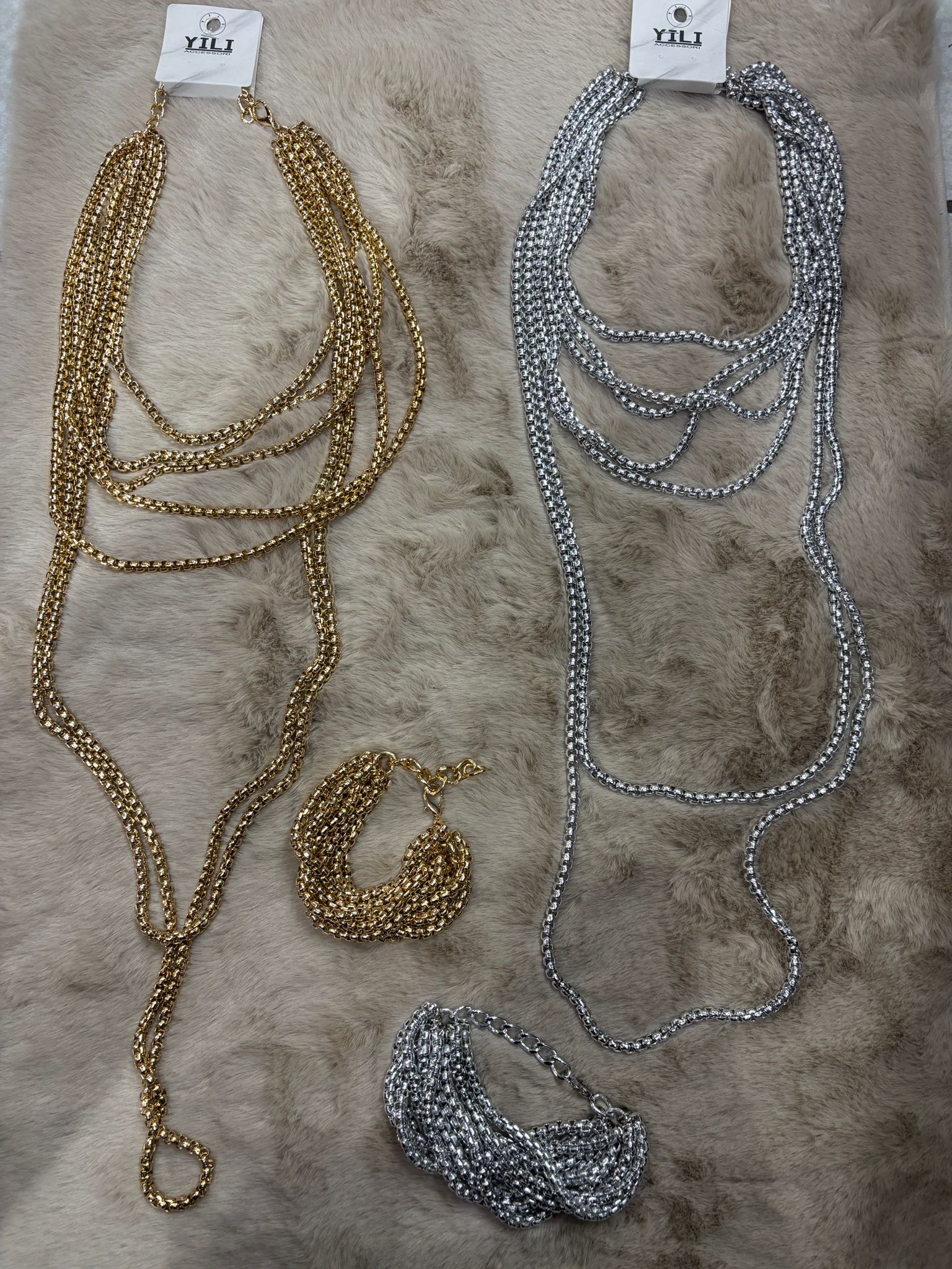 Collana e bracciale amanda 7 fili