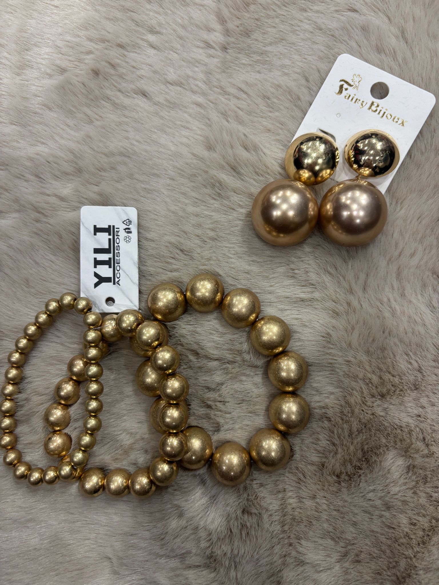 Bracciale sfere a 3 fili oro