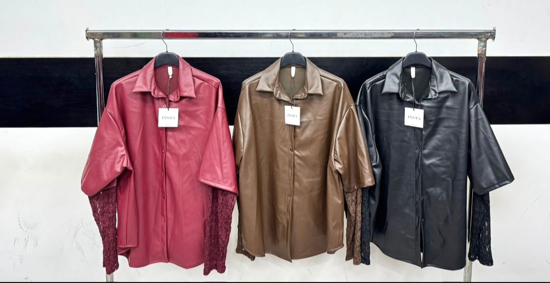 Camicia vip pelle con manica pizzo