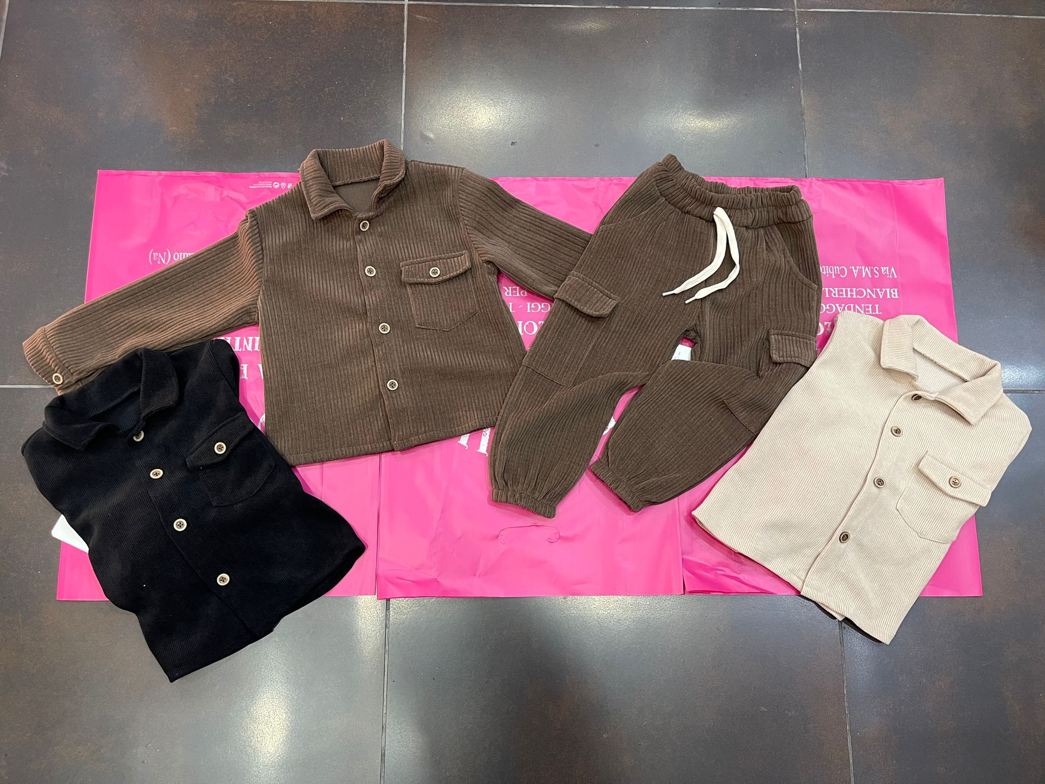 Completo bimbo in velluto coste larghe