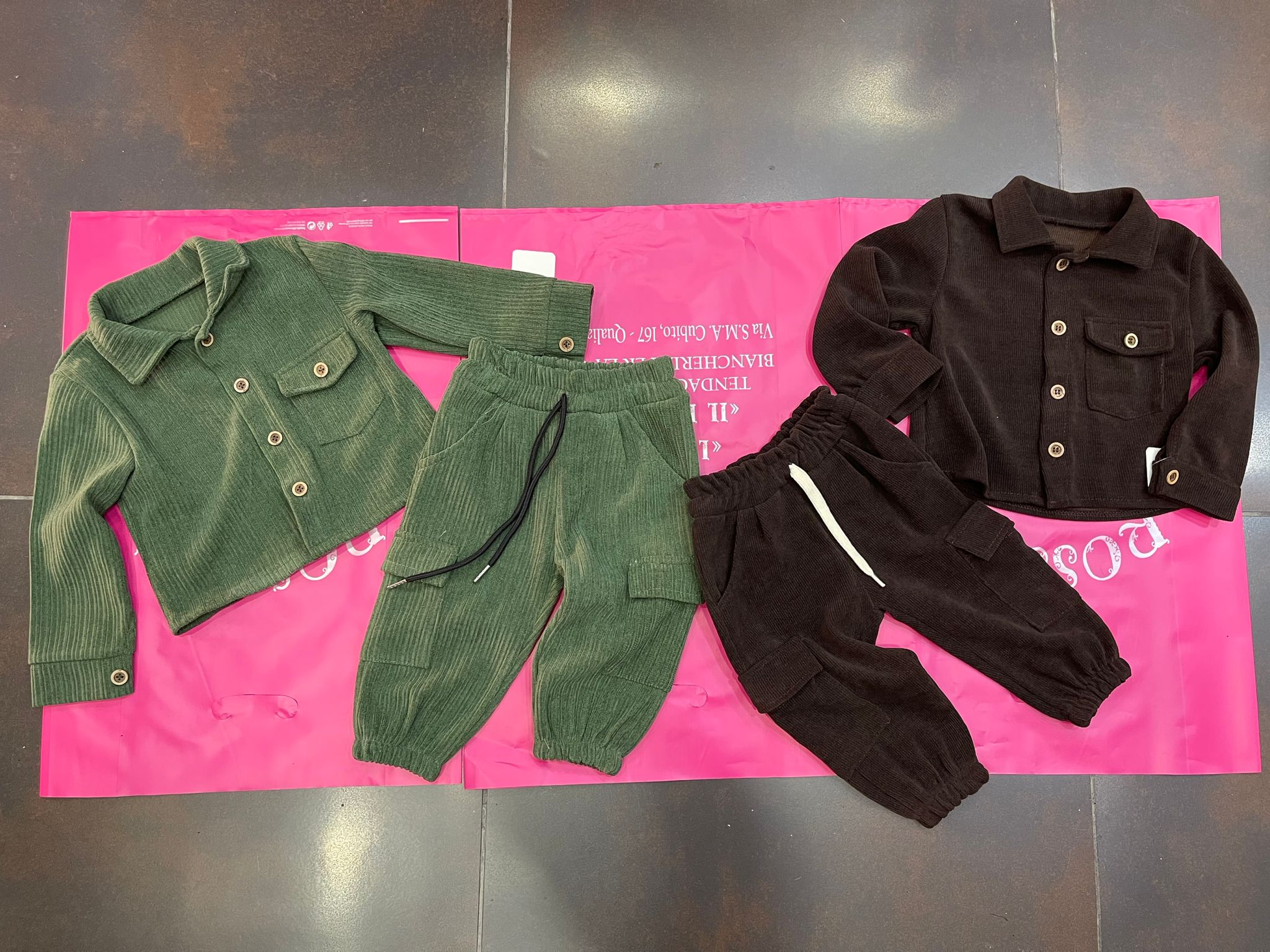 Completo baby maschio velluto coste larghe