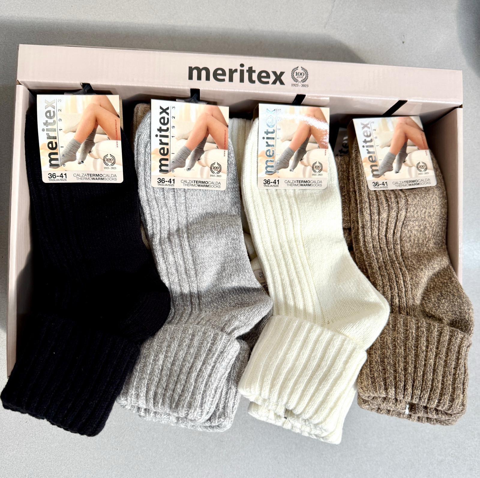 Calzini donna meritex con risvolto in morbida viscosa/ cashmere