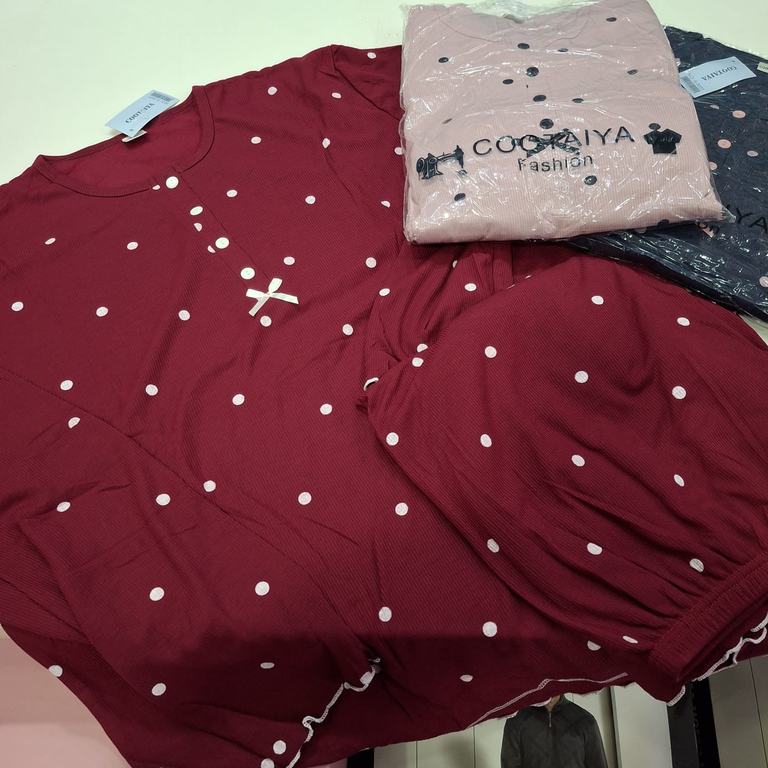 Pigiama costina felpato caldo cotone