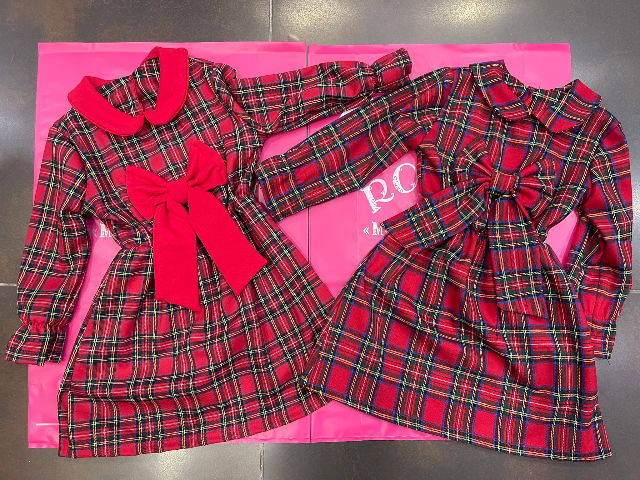 Vestito scozzese fiocco