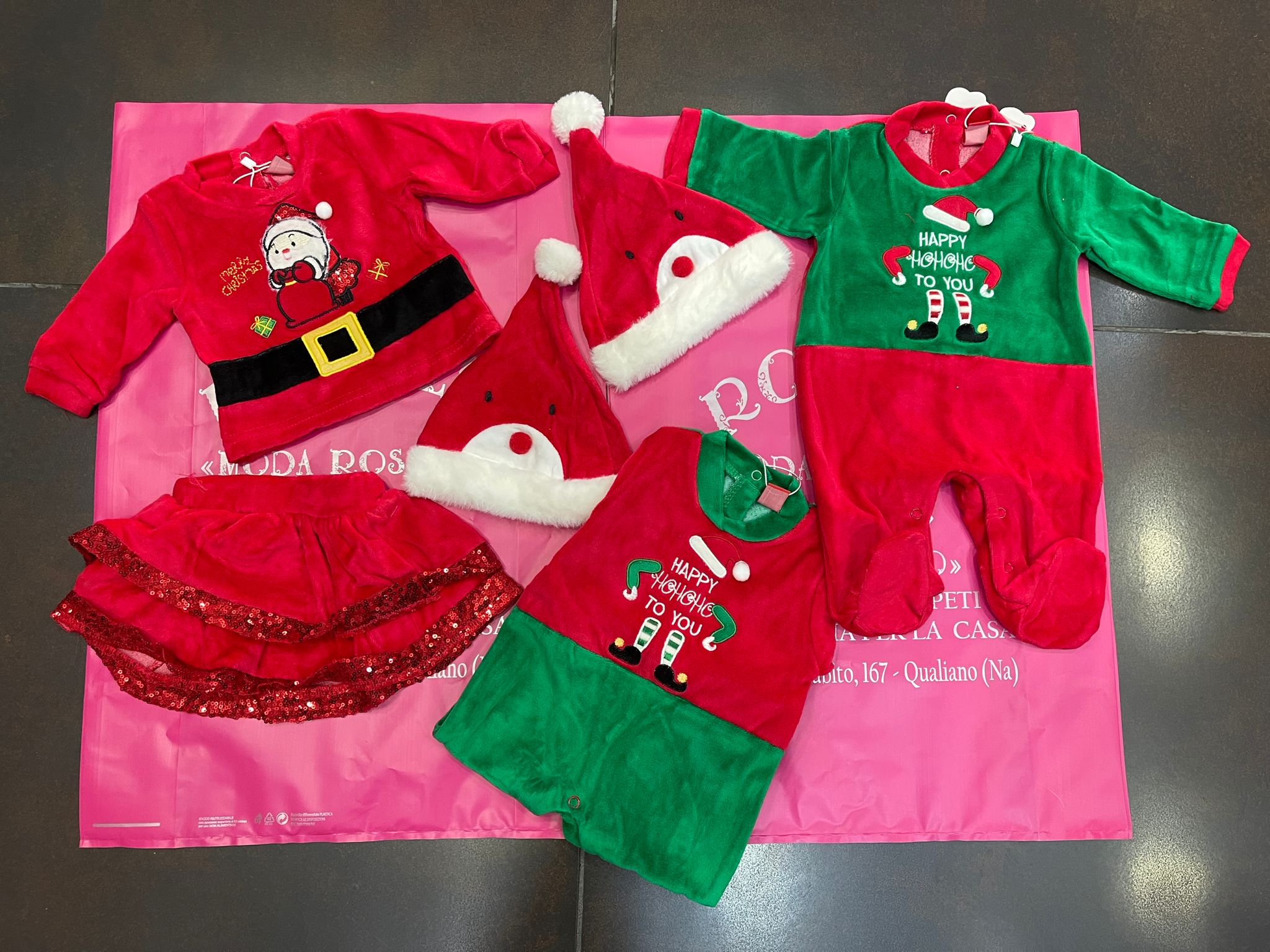 Tutine elfo completino bimba gonna volant paillettes